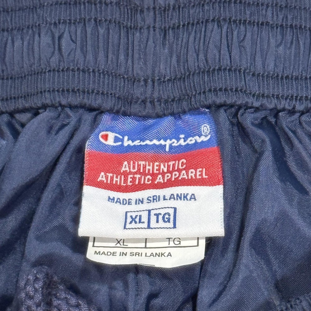 Champion Pants Mens XL Blue Nylon Tear Away Snap Track Elastic Waist Pockets - Picture 4 of 7